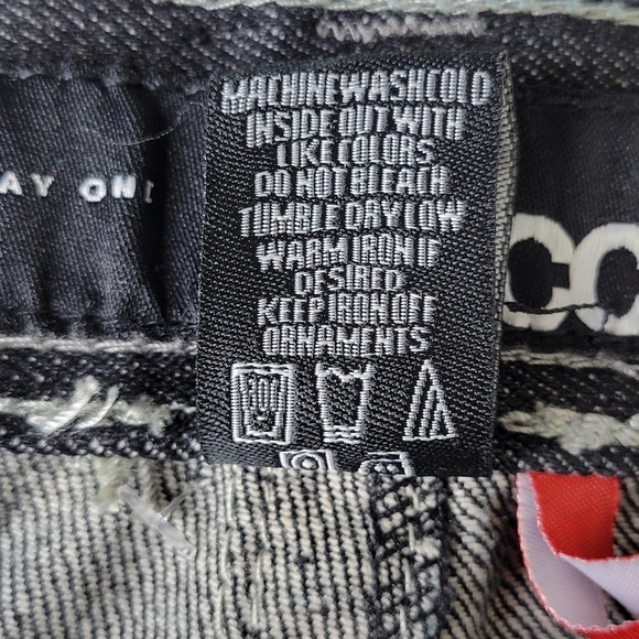 Mecca Jeans Men Size 38X34 40X29 Black Wide Leg Button Flap Pockets Vintage Y2K - Picture 8 of 9